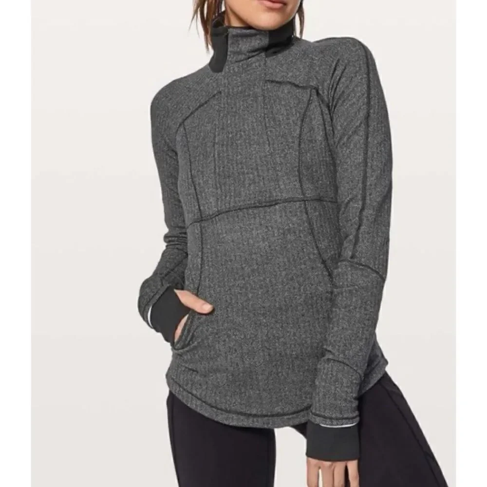 Lululemon Base Runner Herringbone 1/2 zip Rulu pullover jacket Size 6